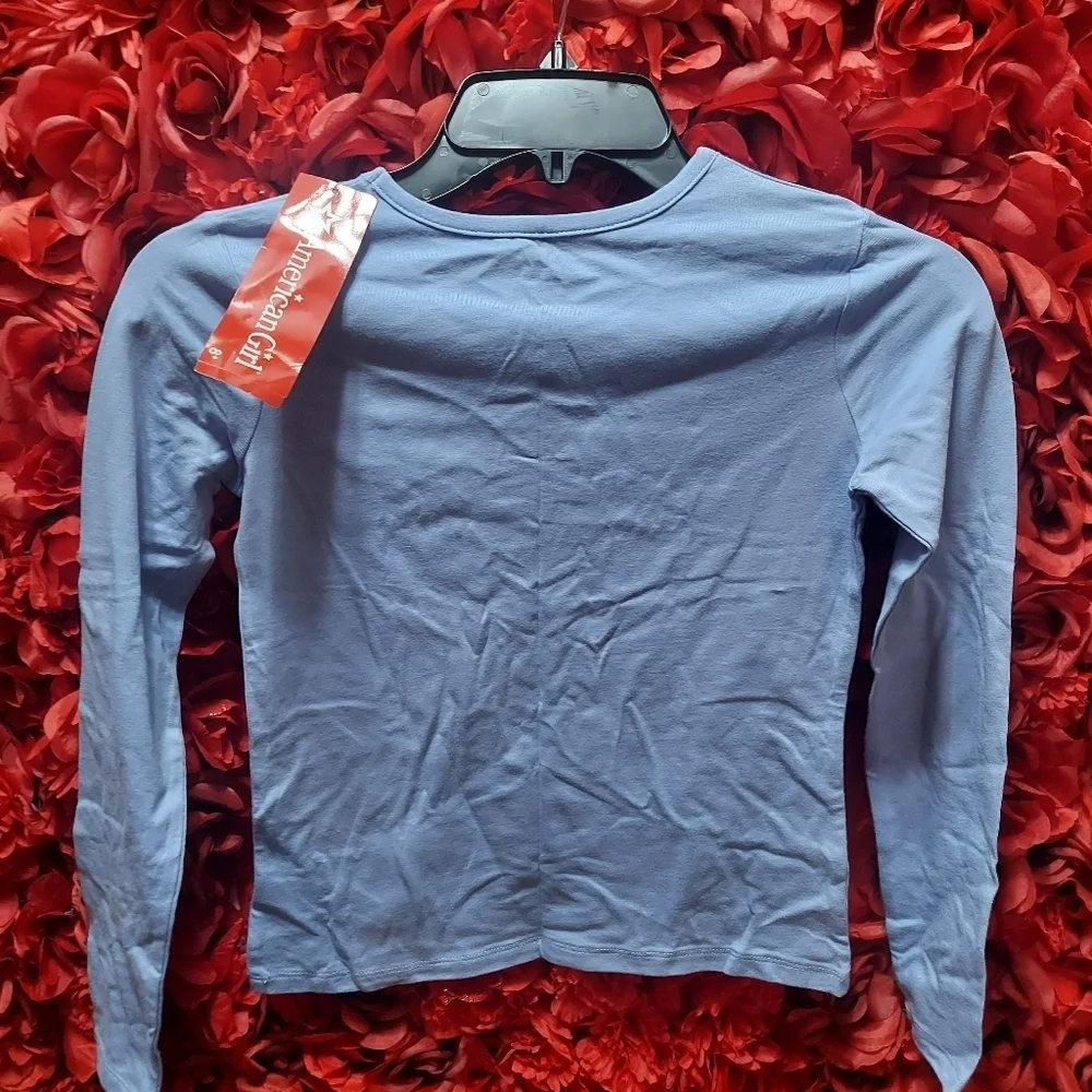 Girls NWT American Girl Size 10/12 Long Sleeve Tee with Heart Detail